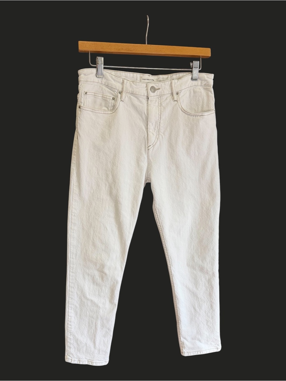 ISABEL MARANT ETOILE Cropped Jeans White Denim FR 38 US 6